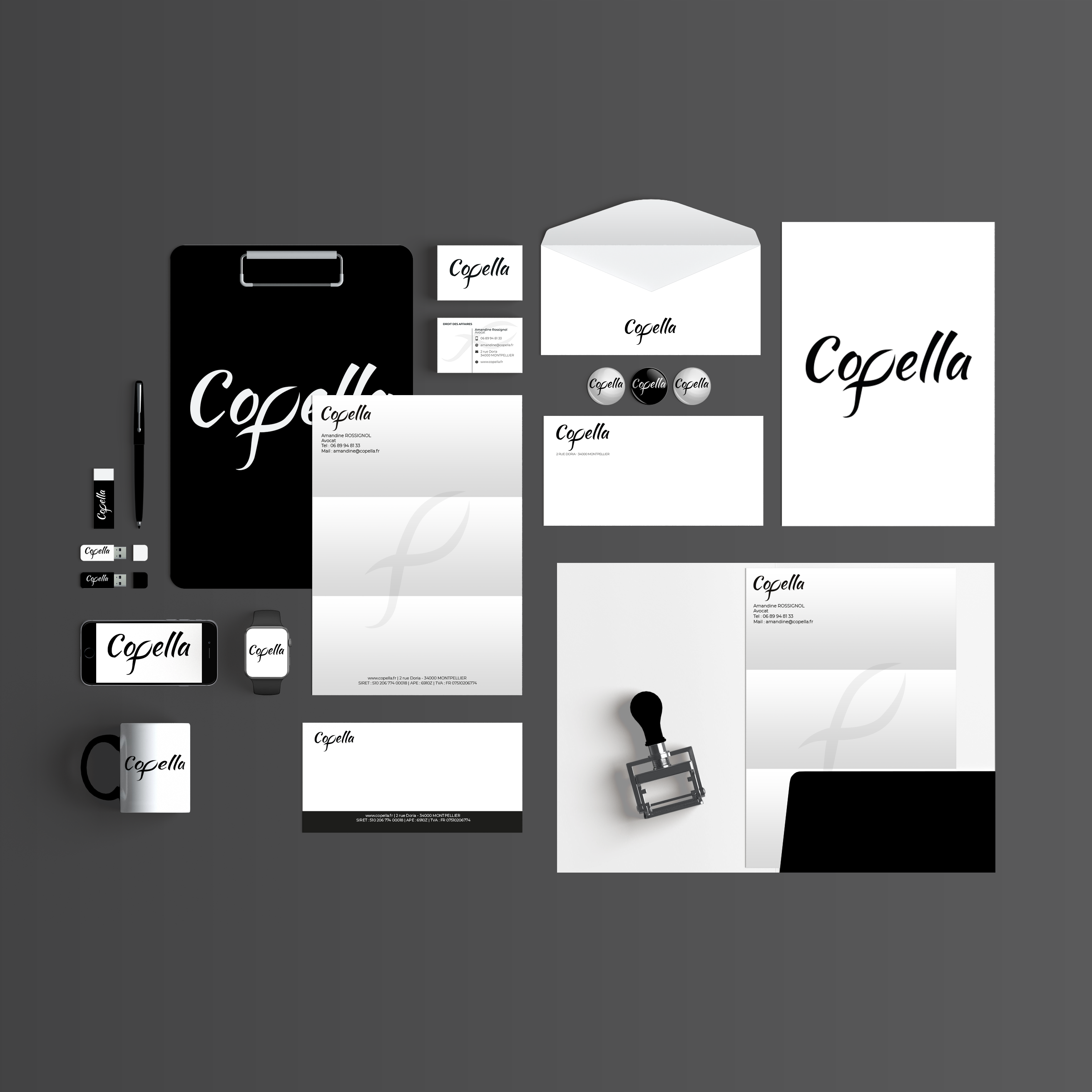 Naming, identité graphique et Impression des supports pour Copella