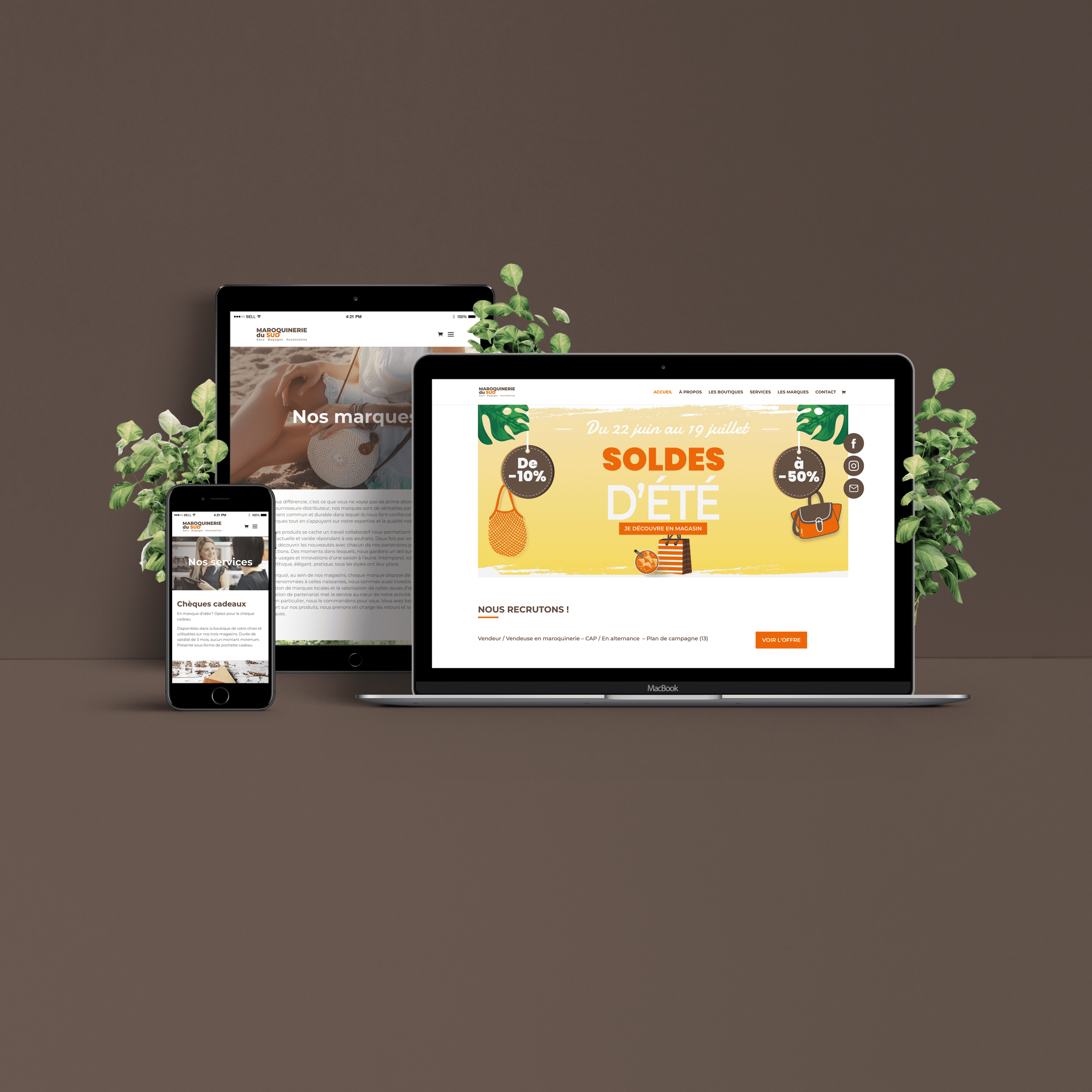 Réalisation du site internet de Maroquinerie du Sud