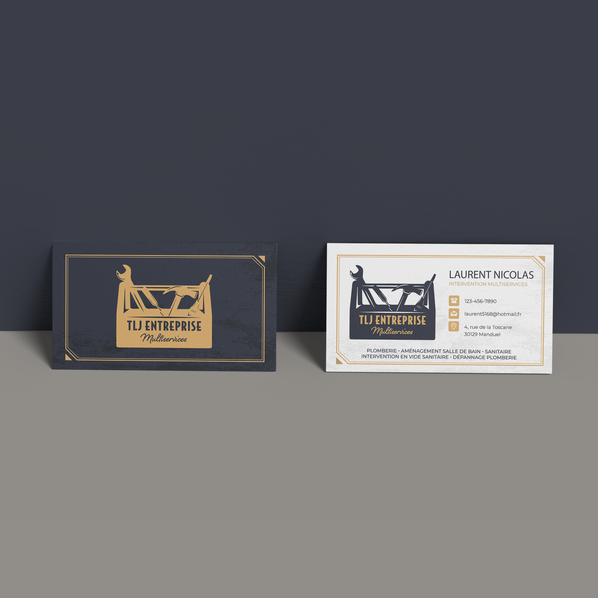 Conception du logo et réalisation de la charte graphique minimale pour TLJ Entreprise