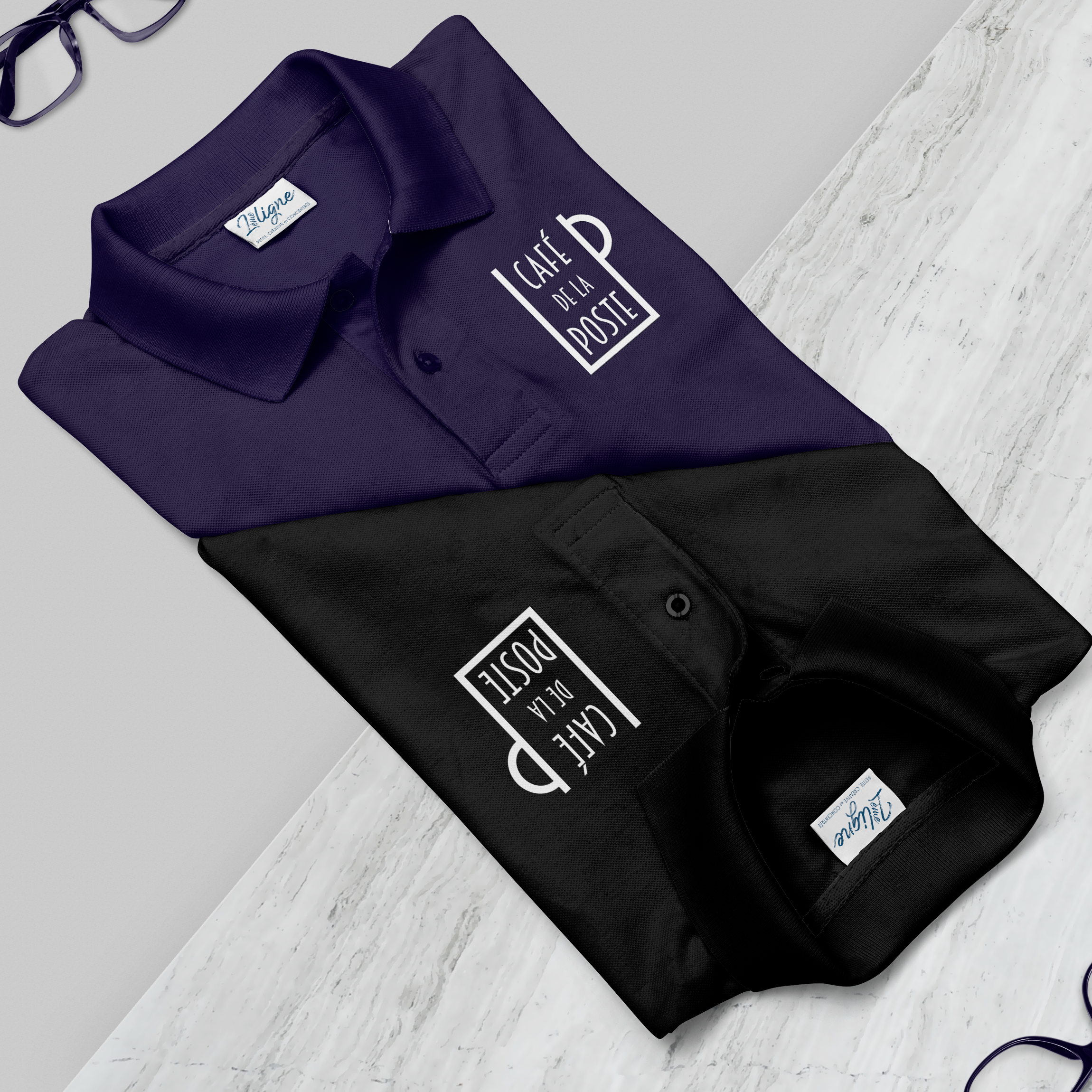 Personnalisation vêtements des collaborateurs du Café de la Poste